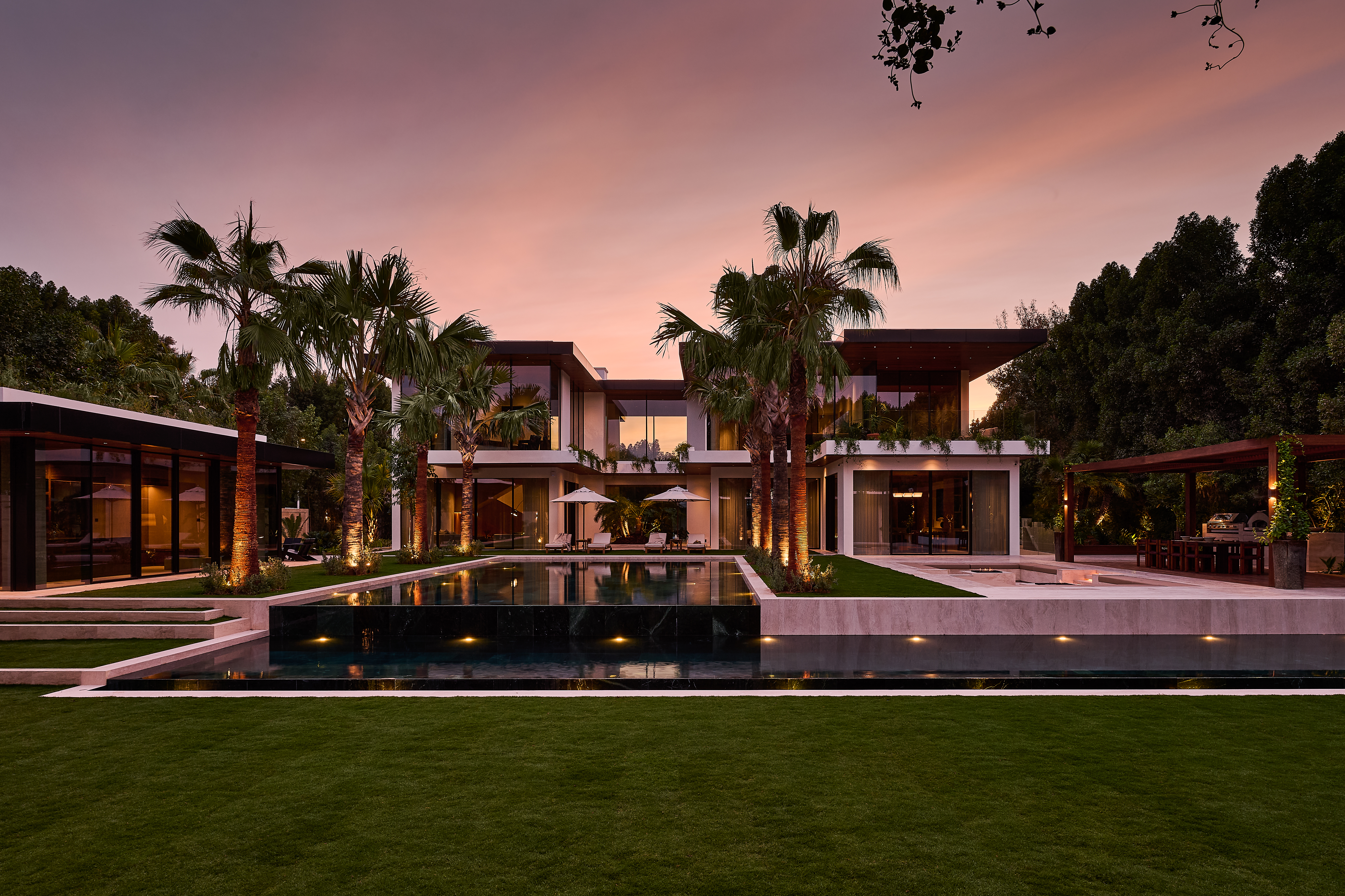 Amaia villa exterior in Al Barari with contemporary architecture and botanical landscape